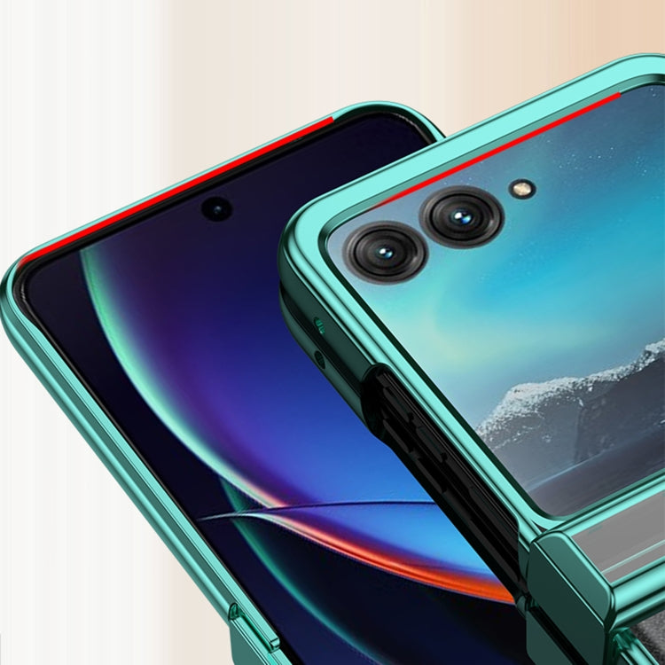 For Motorola Razr 40 Ultra Electroplated Three-piece Set Phone Case(Black) by buy2fix