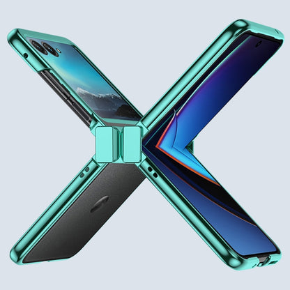 For Motorola Razr 40 Ultra Electroplated Three-piece Set Phone Case(Gold) by buy2fix