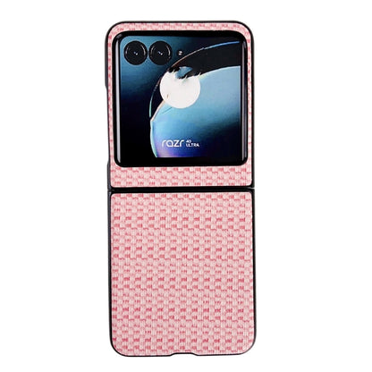 For Motorola Razr 40 Ultra Fantasy Weave Pattern Protective Phone Case(Pink) by buy2fix