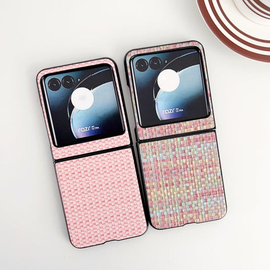 For Motorola Razr 40 Ultra Fantasy Weave Pattern Protective Phone Case(Pink) by buy2fix
