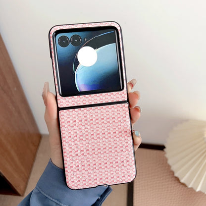 For Motorola Razr 50 Fantasy Weave Pattern Protective Phone Case(Pink) by buy2fix
