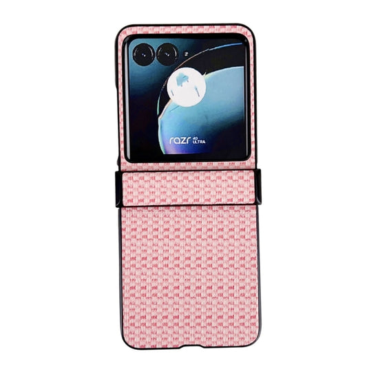 For Motorola Razr 40 Ultra Fantasy Weave Pattern Three-piece Set Protective Phone Case(Pink) by buy2fix