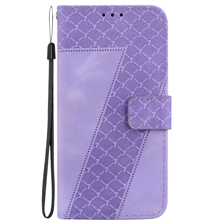 For Motorola Moto G Play 4G 2024 Seven-shaped Embossed Leather Phone Case(Purple) - Motorola Cases by buy2fix | Online Shopping UK | buy2fix