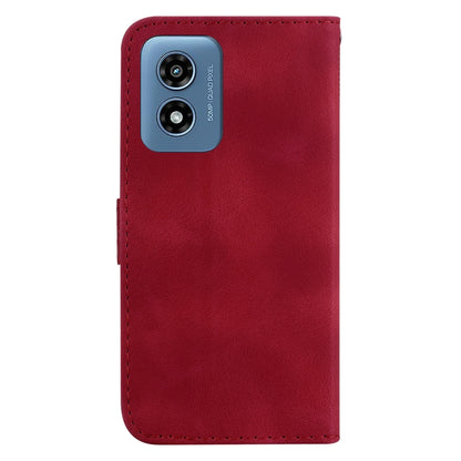 For Motorola Moto G Play 4G 2024 Seven-shaped Embossed Leather Phone Case(Red) - Motorola Cases by buy2fix | Online Shopping UK | buy2fix