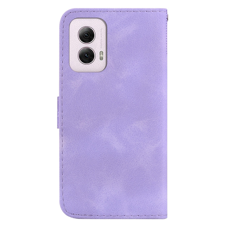 For Motorola Moto G Power 5G 2024 Seven-shaped Embossed Leather Phone Case(Purple) - Motorola Cases by buy2fix | Online Shopping UK | buy2fix