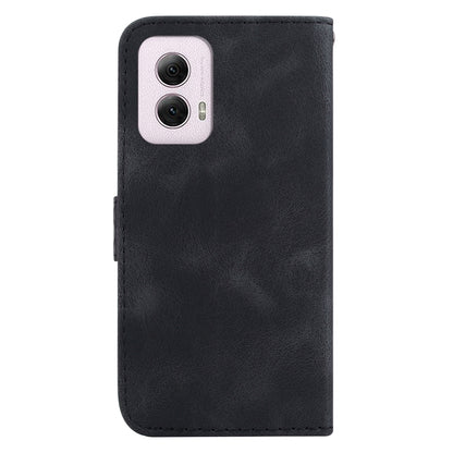 For Motorola Moto G Power 5G 2024 Seven-shaped Embossed Leather Phone Case(Black) - Motorola Cases by buy2fix | Online Shopping UK | buy2fix