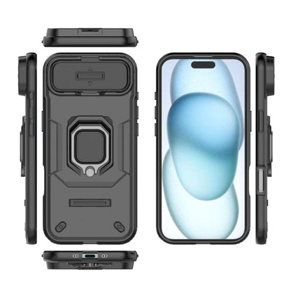 For iPhone Air Sliding Camshield TPU + PC Shockproof Phone Case with Holder(Black) - iPhone Air Cases by buy2fix | Online Shopping UK | buy2fix