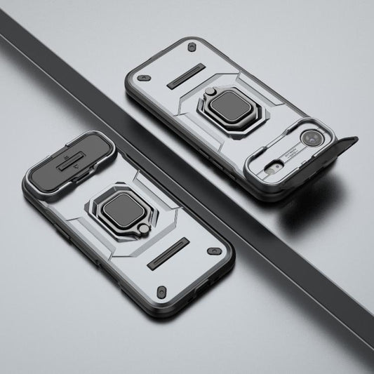 For iPhone Air Sliding Camshield TPU + PC Shockproof Phone Case with Holder(Grey) - iPhone Air Cases by buy2fix | Online Shopping UK | buy2fix