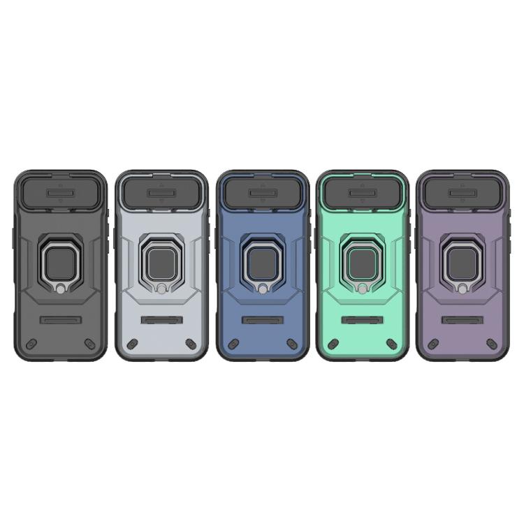 For iPhone Air Sliding Camshield TPU + PC Shockproof Phone Case with Holder(Blue) - iPhone Air Cases by buy2fix | Online Shopping UK | buy2fix