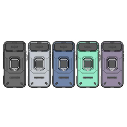 For iPhone Air Sliding Camshield TPU + PC Shockproof Phone Case with Holder(Blue) - iPhone Air Cases by buy2fix | Online Shopping UK | buy2fix