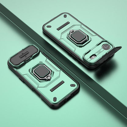 For iPhone Air Sliding Camshield TPU + PC Shockproof Phone Case with Holder(Green) - iPhone Air Cases by buy2fix | Online Shopping UK | buy2fix