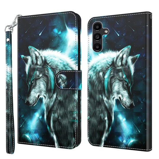 For Samsung Galaxy A15 3D Painting Pattern Flip Leather Phone Case(Wolf)