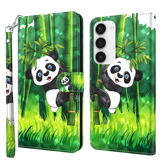 For Samsung Galaxy S24 5G 3D Painting Pattern Flip Leather Phone Case(Bamboo Panda)