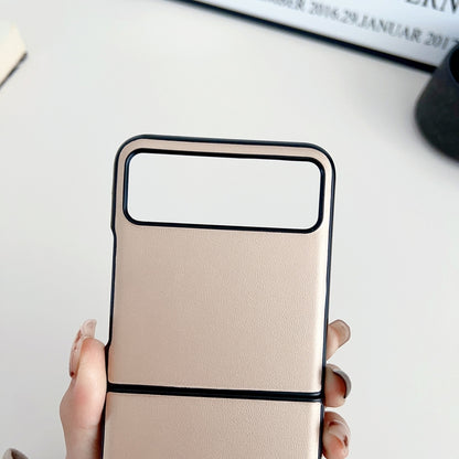 For Motorola Razr 40 Solid Color Leather Texture Phone Case(Brown) by buy2fix