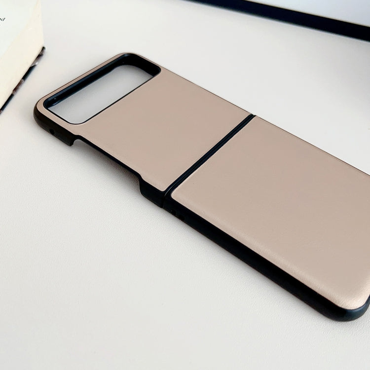 For Motorola Razr 40 Solid Color Leather Texture Phone Case(Brown) by buy2fix