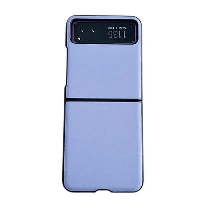 For Motorola Razr 40 Solid Color Leather Texture Phone Case(Blue) by buy2fix