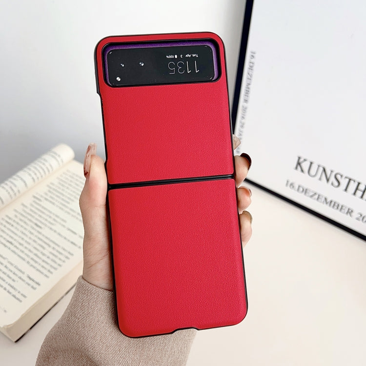 For Motorola Razr 40 Solid Color Leather Texture Phone Case(Red) by buy2fix