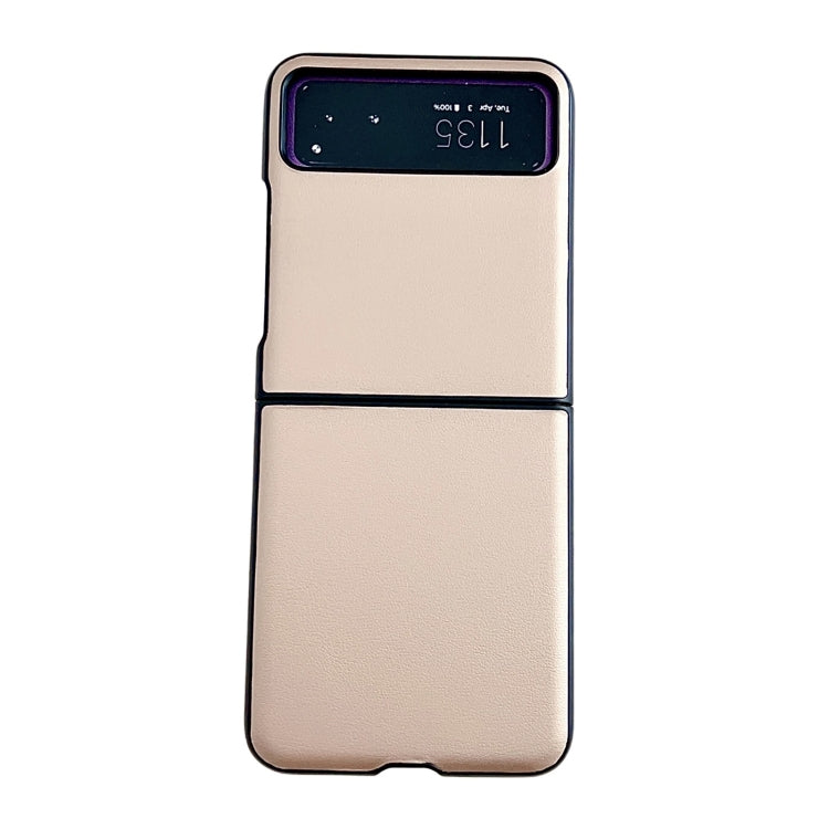 For Motorola Razr 40 Solid Color Leather Texture Phone Case(Gold) by buy2fix