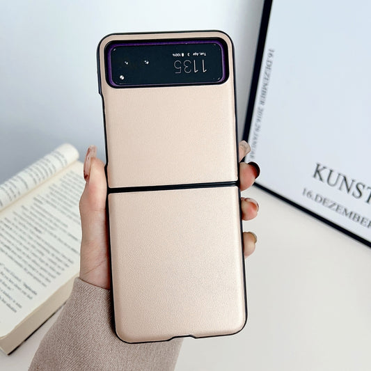 For Motorola Razr 40 Solid Color Leather Texture Phone Case(Gold) by buy2fix