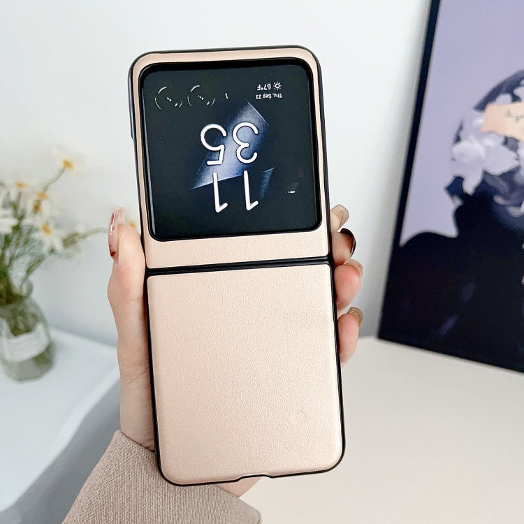 For Motorola Razr 40 Ultra Solid Color Leather Texture Phone Case(Gold) by buy2fix