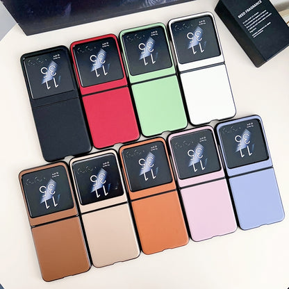 For Motorola Razr 50 Solid Color Leather Texture Phone Case(Pink) by buy2fix