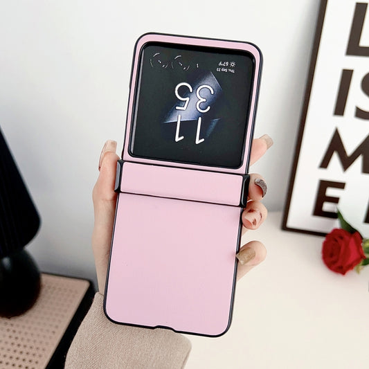 For Motorola Razr 40 Ultra Solid Color Leather Texture Three-stage Phone Case(Pink) by buy2fix