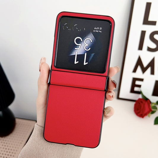 For Motorola Razr 40 Ultra Solid Color Leather Texture Three-stage Phone Case(Red) by buy2fix