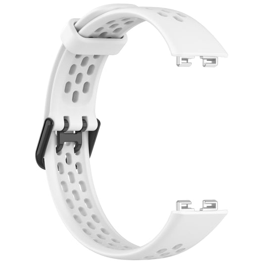 For Huawei Band 10 / 9 / 8 Solid Color Breathable Silicone Watch Band(White) by buy2fix