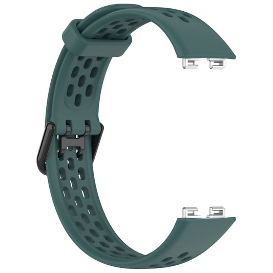 For Huawei Band 10 / 9 / 8 Solid Color Breathable Silicone Watch Band(Olive Green) by buy2fix