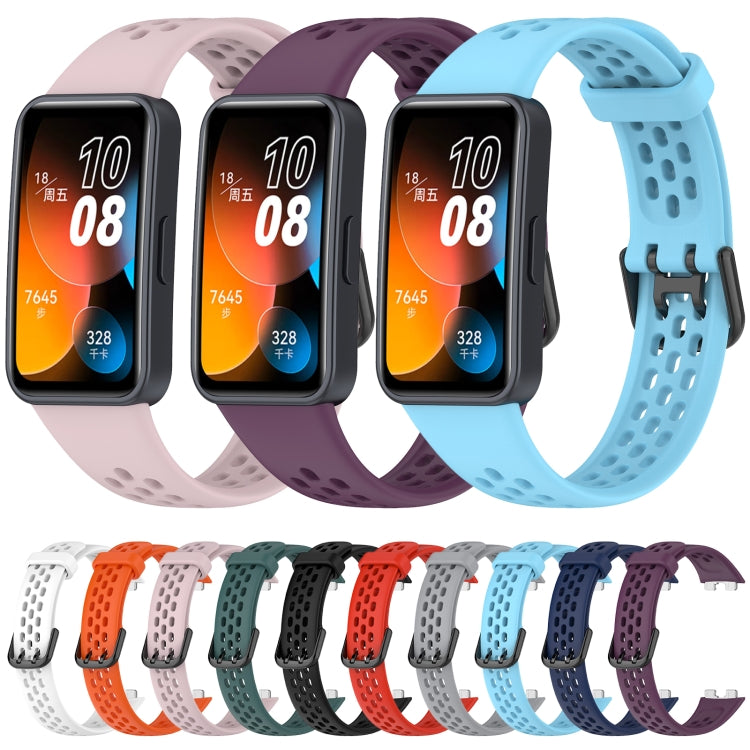 For Huawei Band 8 Solid Color Breathable Silicone Watch Band(White) - Watch Bands by buy2fix | Online Shopping UK | buy2fix