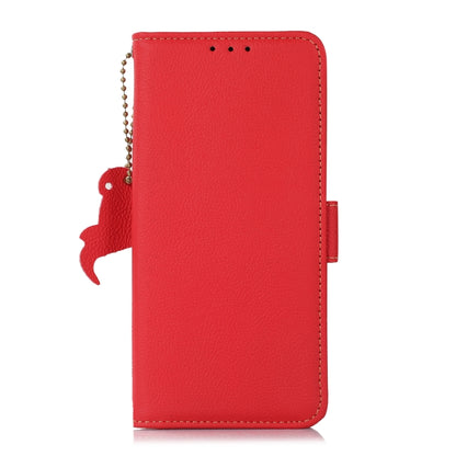 For Samsung Galaxy M34 5G Side-Magnetic TJ Genuine Leather RFID Phone Case(Red) - Galaxy Phone Cases by buy2fix | Online Shopping UK | buy2fix