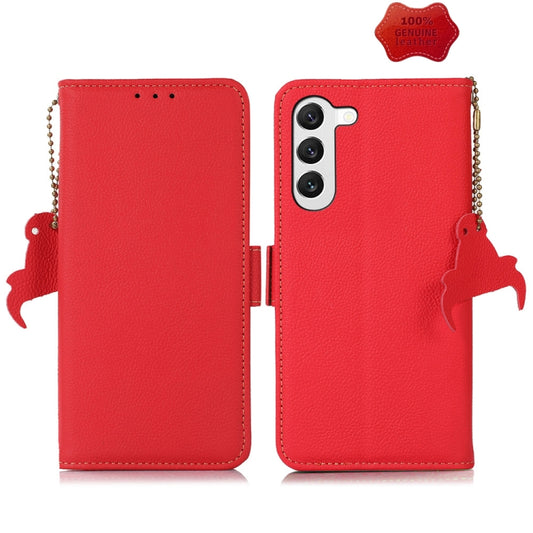 For Samsung Galaxy A35 5G Side-Magnetic TJ Genuine Leather RFID Phone Case(Red) - Galaxy Phone Cases by buy2fix | Online Shopping UK | buy2fix