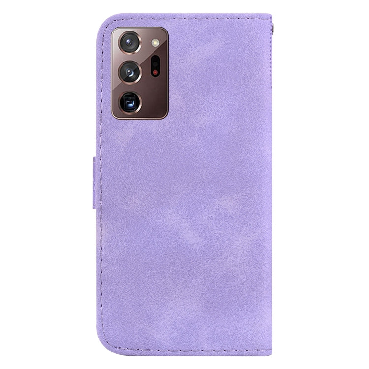 For Samsung Galaxy Note20 Ultra 7-shaped Embossed Leather Phone Case(Purple) - Galaxy Note20 Ultra Cases by buy2fix | Online Shopping UK | buy2fix