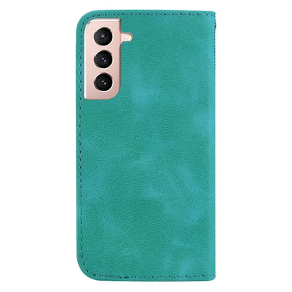 For Samsung Galaxy S21 5G 7-shaped Embossed Leather Phone Case(Green) - Galaxy S21 5G Cases by buy2fix | Online Shopping UK | buy2fix