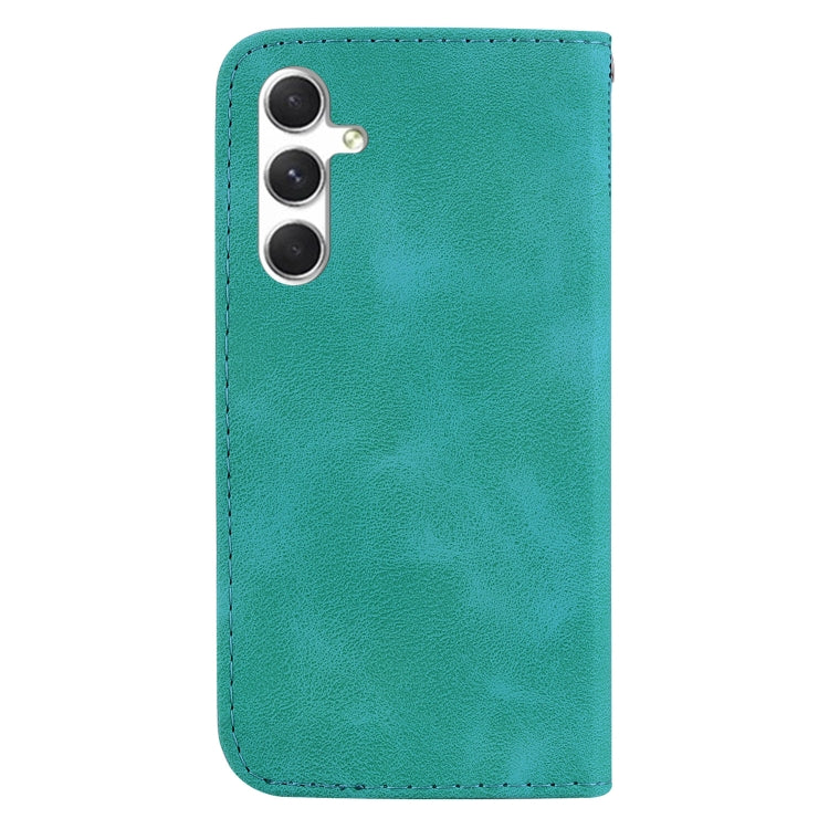 For Samsung Galaxy S24+ 5G 7-shaped Embossed Leather Phone Case(Green) - Galaxy S24+ 5G Cases by buy2fix | Online Shopping UK | buy2fix