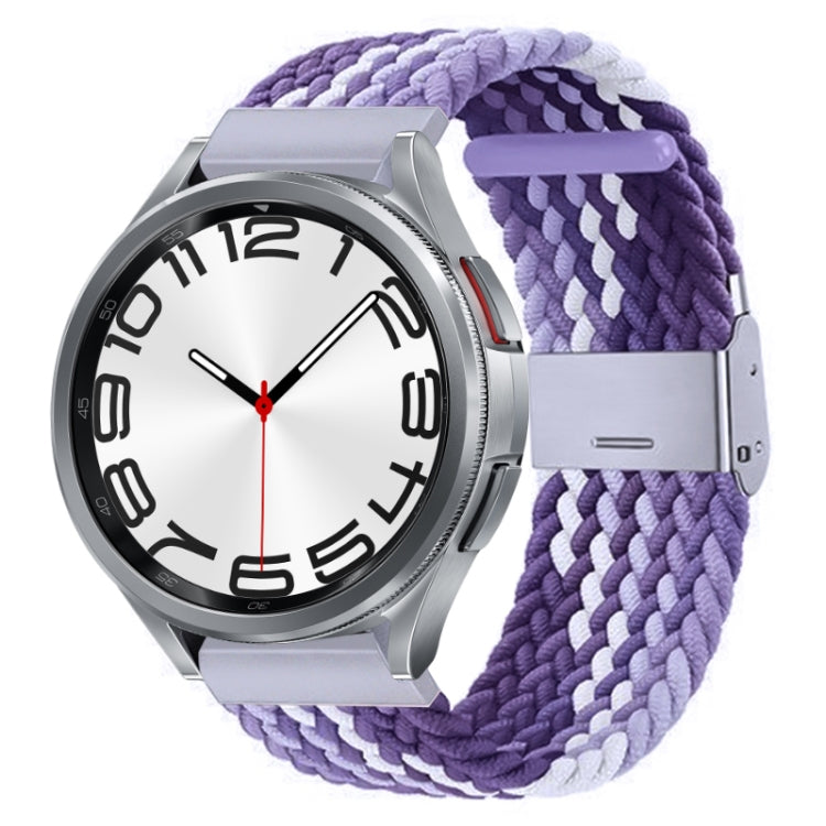 For Samsung Galaxy Watch 6 / 6 Classic Nylon Braided Metal Buckle Watch Band(Purple) - Watch Bands by buy2fix | Online Shopping UK | buy2fix