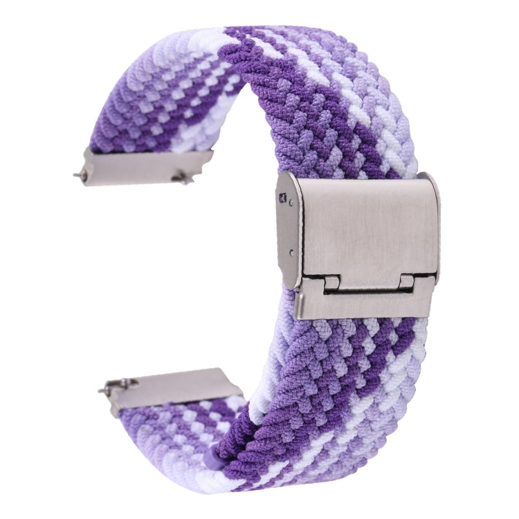 For Samsung Galaxy Watch 6 / 6 Classic Nylon Braided Metal Buckle Watch Band(Purple) - Watch Bands by buy2fix | Online Shopping UK | buy2fix