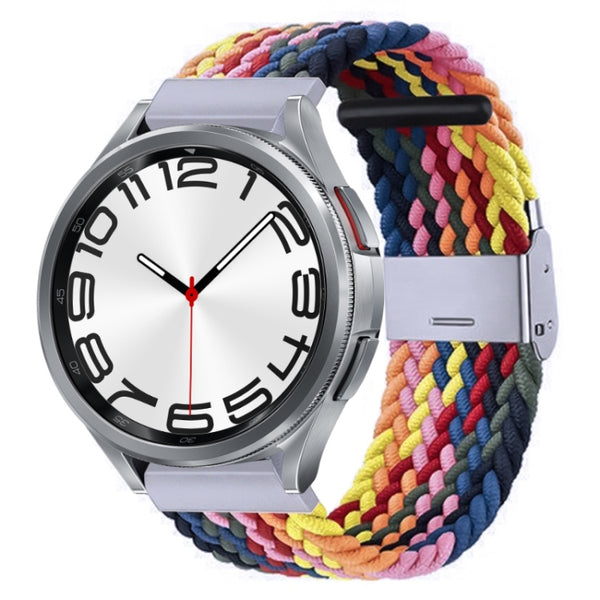 For Samsung Galaxy Watch 6 / 6 Classic Nylon Braided Metal Buckle Watch Band(Colorful) by buy2fix