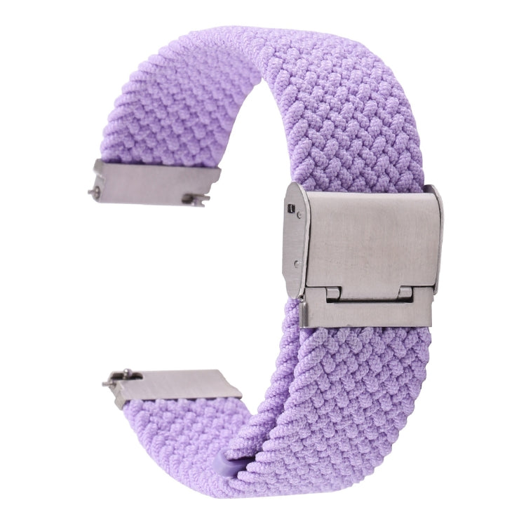 For Samsung Galaxy Watch 6 / 6 Classic Nylon Braided Metal Buckle Watch Band(Light Purple) - Watch Bands by buy2fix | Online Shopping UK | buy2fix