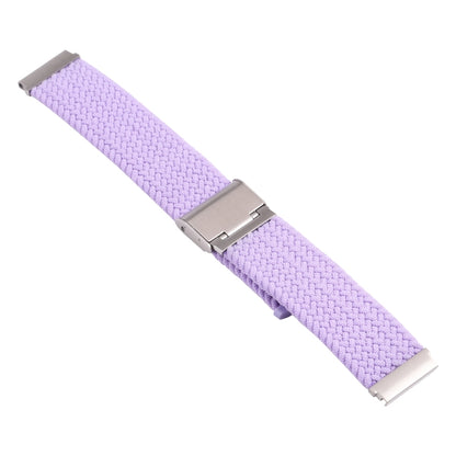 For Samsung Galaxy Watch 6 / 6 Classic Nylon Braided Metal Buckle Watch Band(Light Purple) - Watch Bands by buy2fix | Online Shopping UK | buy2fix