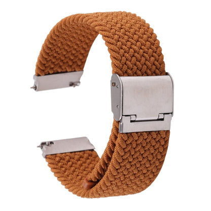 For Samsung Galaxy Watch 6 / 6 Classic Nylon Braided Metal Buckle Watch Band(Brown) - Watch Bands by buy2fix | Online Shopping UK | buy2fix