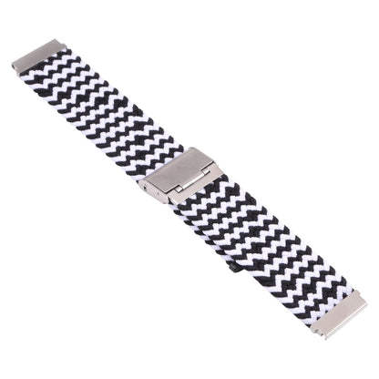 For Samsung Galaxy Watch 6 / 6 Classic Nylon Braided Metal Buckle Watch Band(W Black White) - Watch Bands by buy2fix | Online Shopping UK | buy2fix