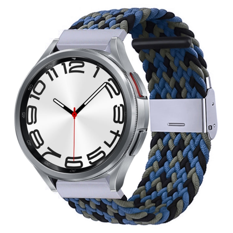 For Samsung Galaxy Watch 6 / 6 Classic Nylon Braided Metal Buckle Watch Band(W Black Blue Green) - Watch Bands by buy2fix | Online Shopping UK | buy2fix