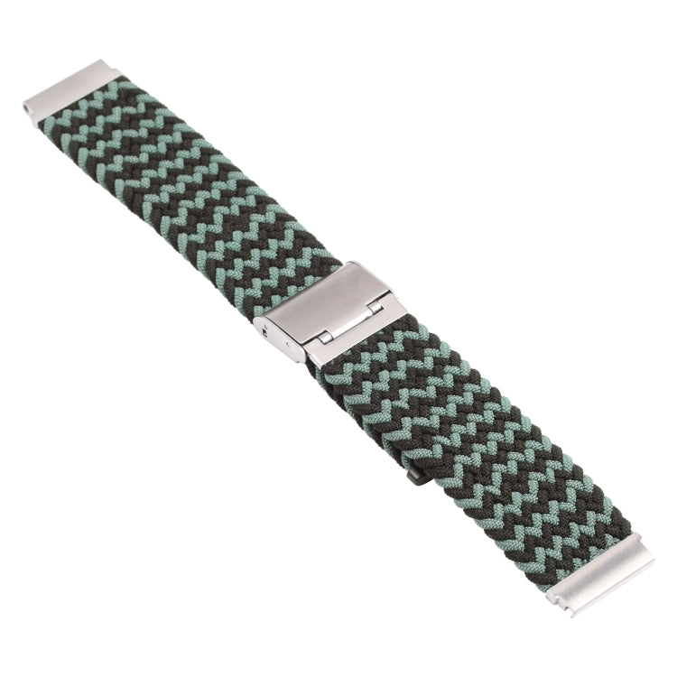 For Samsung Galaxy Watch 6 / 6 Classic Nylon Braided Metal Buckle Watch Band(W Black Green) - Watch Bands by buy2fix | Online Shopping UK | buy2fix