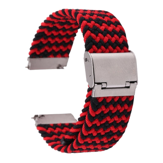 For Samsung Galaxy Watch 6 / 6 Classic Nylon Braided Metal Buckle Watch Band(W Red Black) by buy2fix