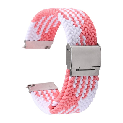 For Samsung Galaxy Watch 6 / 6 Classic Nylon Braided Metal Buckle Watch Band(Z Pink White) - Watch Bands by buy2fix | Online Shopping UK | buy2fix