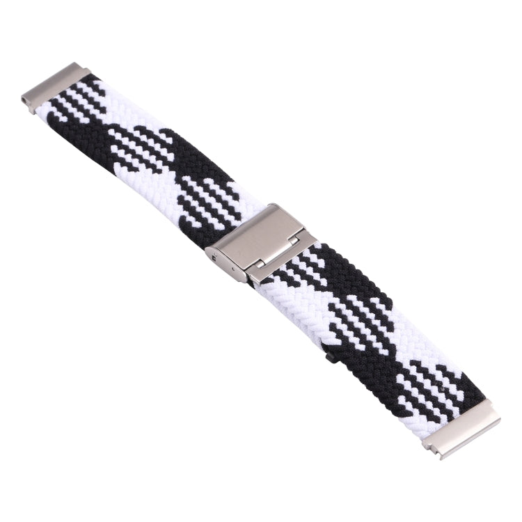 For Samsung Galaxy Watch 6 / 6 Classic Nylon Braided Metal Buckle Watch Band(Z Black White) - Watch Bands by buy2fix | Online Shopping UK | buy2fix
