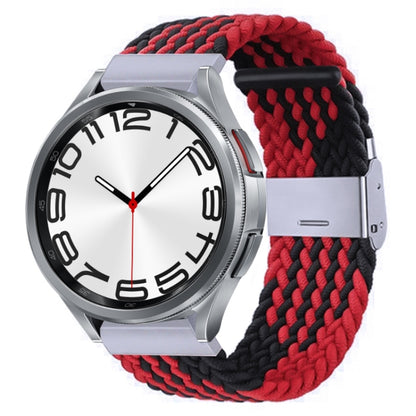 For Samsung Galaxy Watch 6 / 6 Classic Nylon Braided Metal Buckle Watch Band(Z Black Red) - Watch Bands by buy2fix | Online Shopping UK | buy2fix