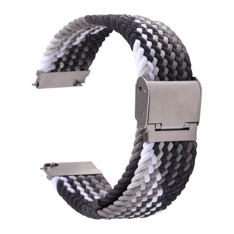 For Samsung Galaxy Watch 6 / 6 Classic Nylon Braided Metal Buckle Watch Band(Z Black Gray) - Watch Bands by buy2fix | Online Shopping UK | buy2fix