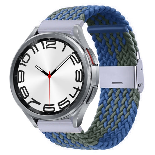 For Samsung Galaxy Watch 6 / 6 Classic Nylon Braided Metal Buckle Watch Band(Z Blue Green) - Watch Bands by buy2fix | Online Shopping UK | buy2fix